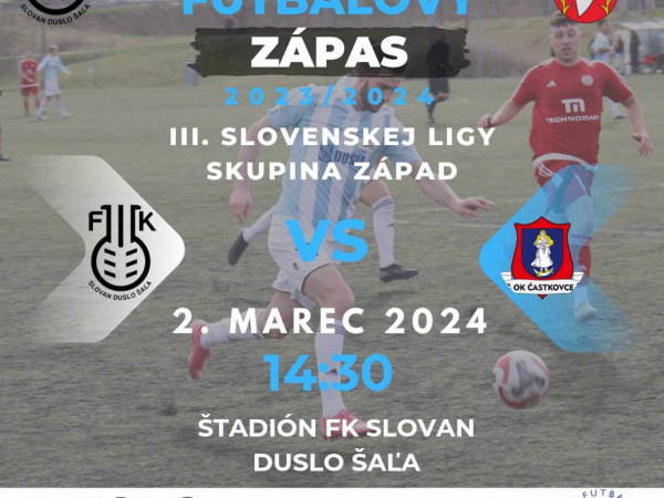 Príďte podporiť prvý majstrovský zápas FK SLOVAN DUSLO ŠAĽA