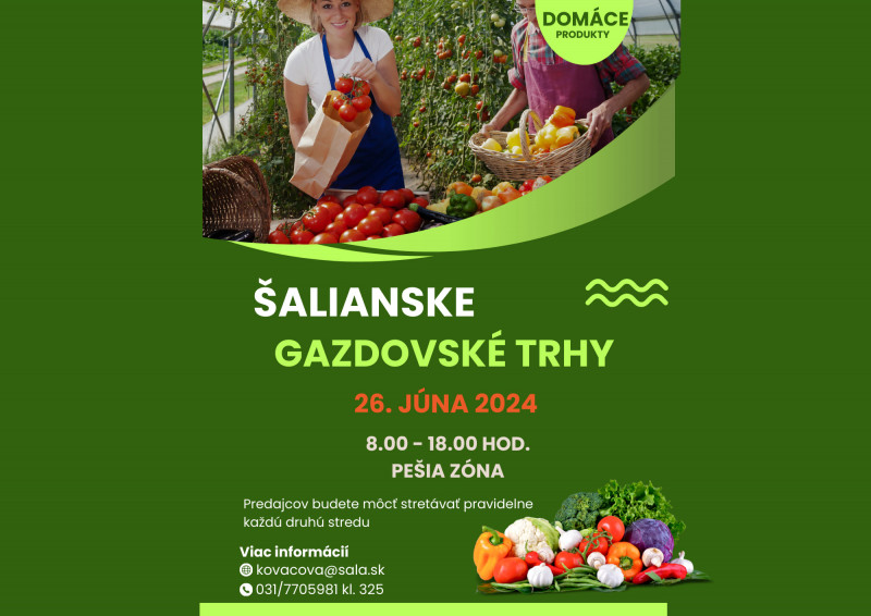 Šalianske gazdovské trhy - 26. júna