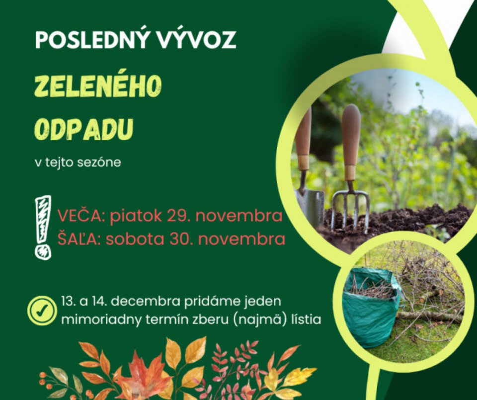 INFORMÁCIA: Vývoz zeleného odpadu