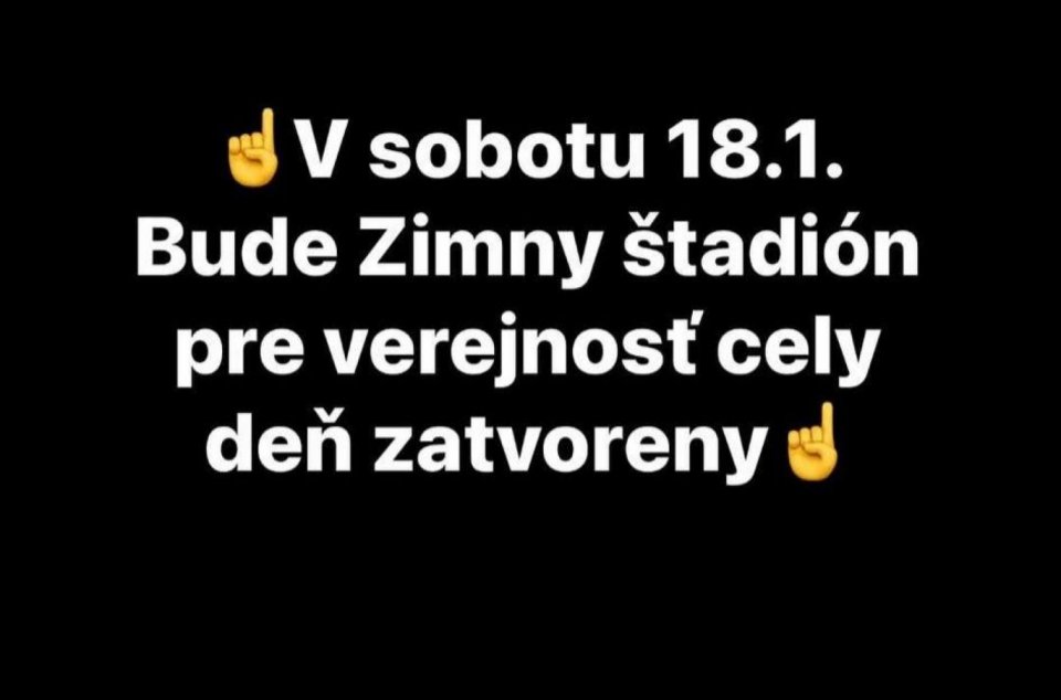 V sobotu 18. januára zimák zatvorený!