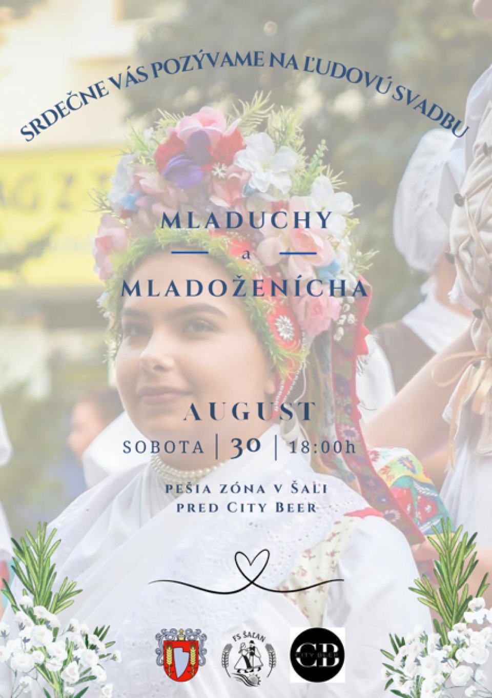 Ľudová svadba mladuchy a mladoženícha