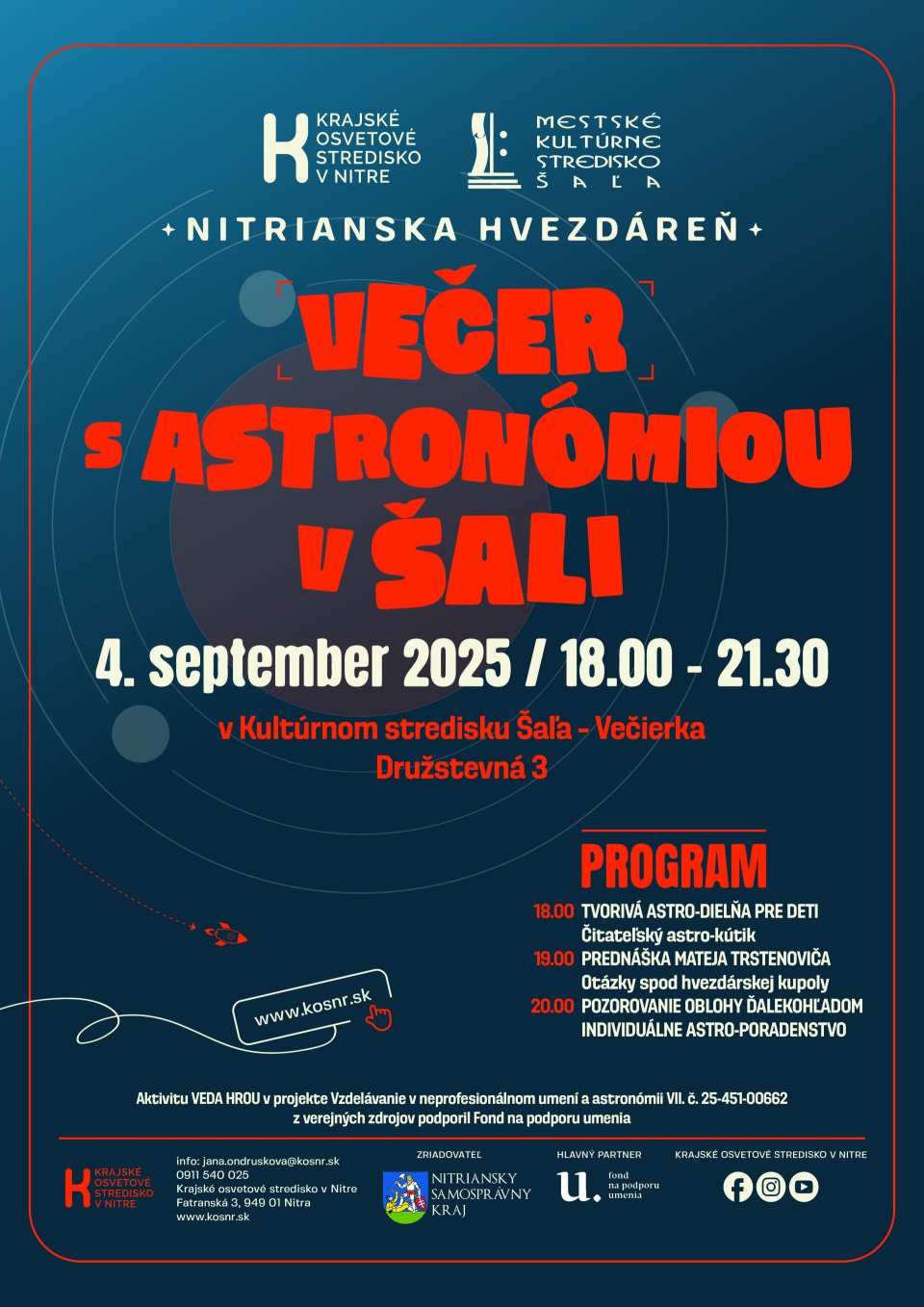 Večer s astronómiou v Šali