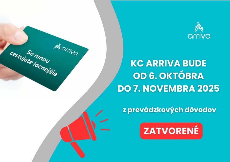 KC ARRIVA BUDE V OKTÓBRI ZATVORENÉ