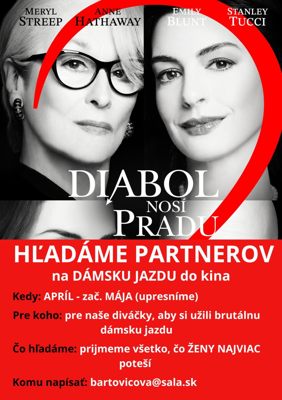Hľadáme partnerov na Dámsku jazdu v kine