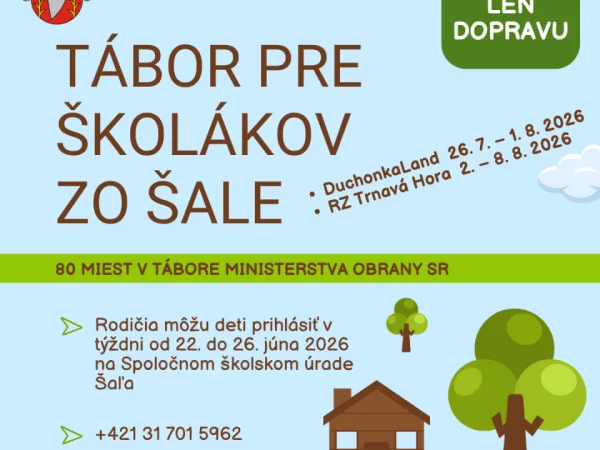 Až 80 detí zo Šale si môže užiť letný tábor Ministerstva obrany takmer zadarmo