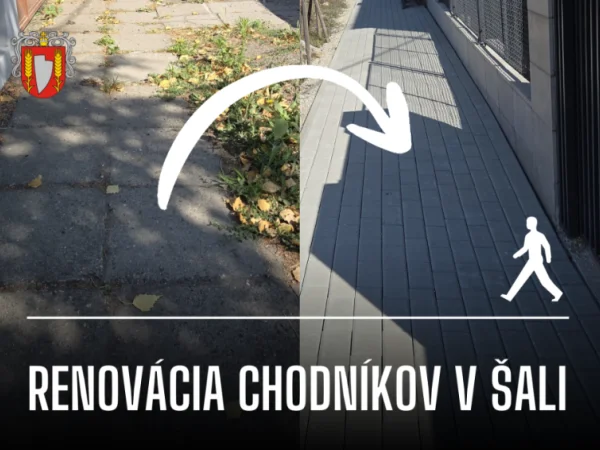 Šaľa začala rozsiahlu obnovu chodníkov. Nový povrch dostane viac ako 20 komunikácií