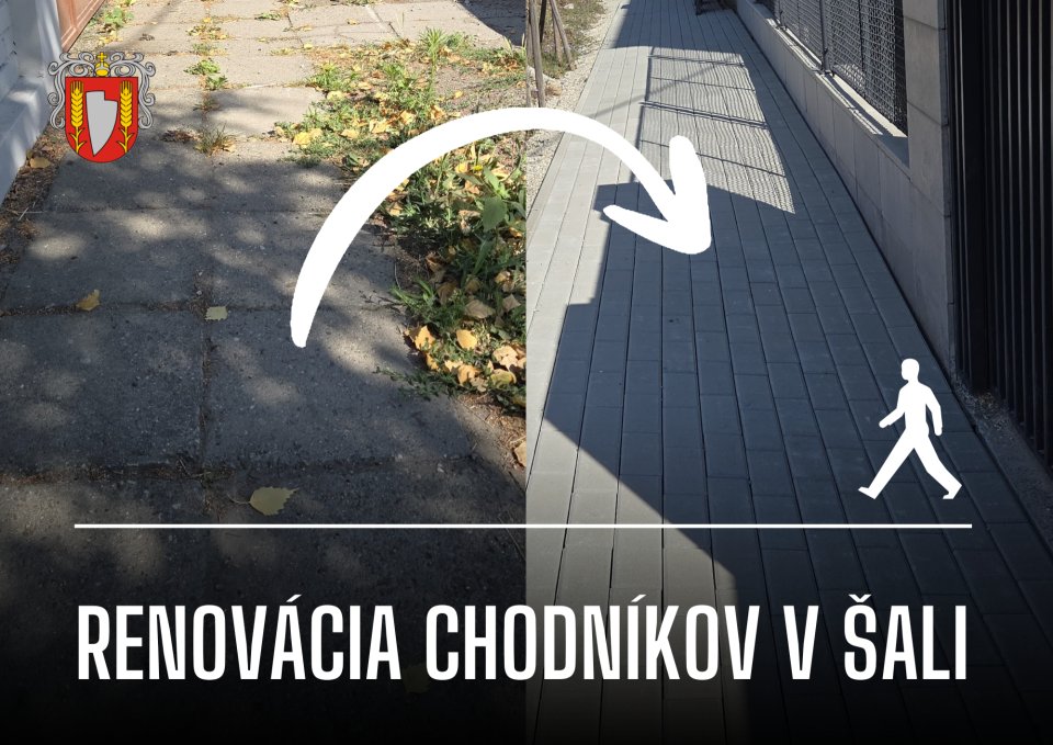 Šaľa začala rozsiahlu obnovu chodníkov. Nový povrch dostane viac ako 20 komunikácií