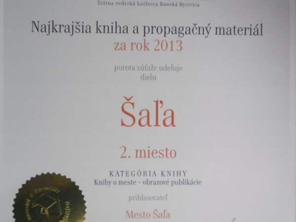 Kniha ŠAĽA získala II. miesto  v súťaži