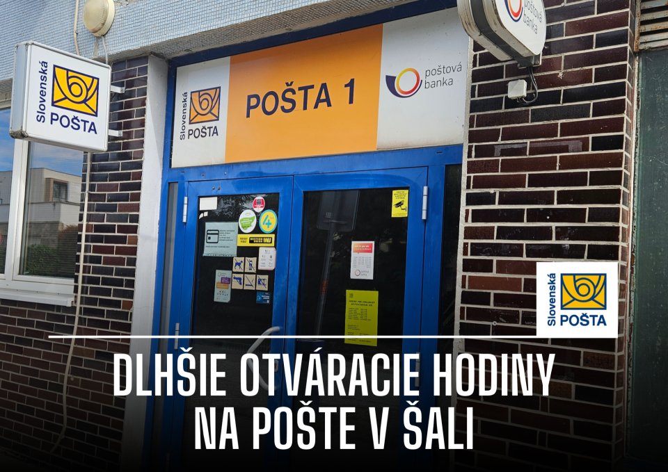 Pošta v Šali upravila otváracie hodiny pre verejnosť
