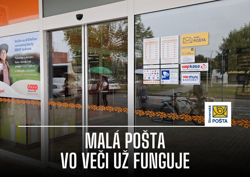 Vo Veči v COOP Jednota už funguje maláPOŠTA