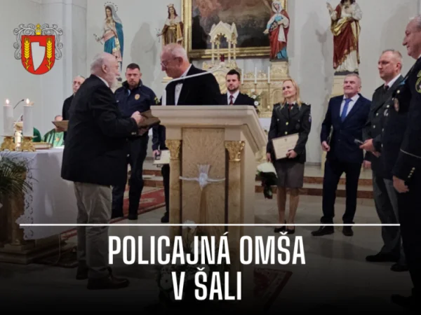 Policajná omša pri 35. výročí založenia Mestskej polície Šaľa