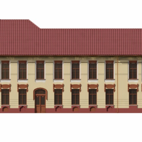 vizualizácia ZŠ P. Pázmánya v Šali po vynovení fasády, zdroj: Jozef Tamaškovič