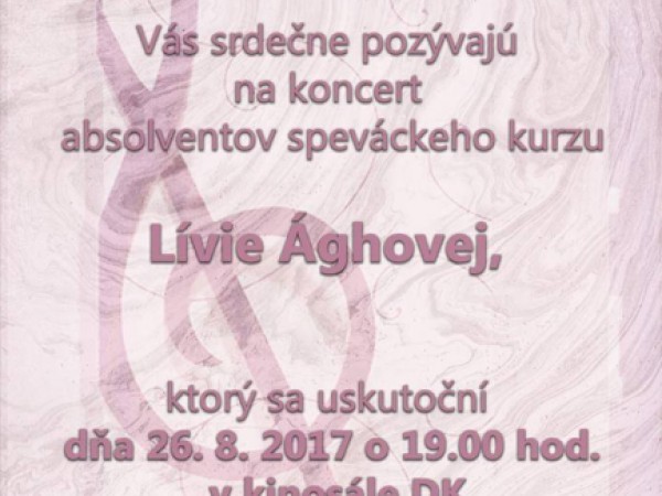Koncert absolventov speváckeho kurzu Lívie Ághovej