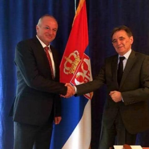 primátor Šale Jozef Belický a veľvyslanec Srbskej republiky v Slovenskej republike jeho excelencia Šani Dermaku