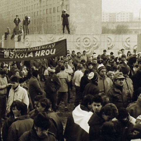 revolučné dni v Šali, 1989, foto M.Pospiš