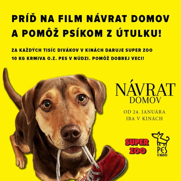 Príď na film Návrat domov a pomôž psíkom z útulku!