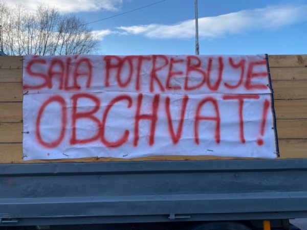 Protest v Šali - Šaľania bojujú za obchvat.