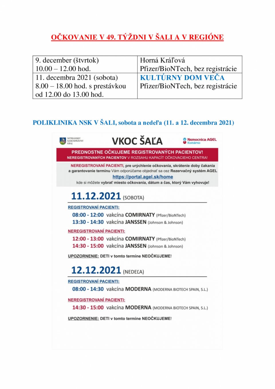 OČKOVANIE 11. A 12. DECEMBRA POKRAČUJE