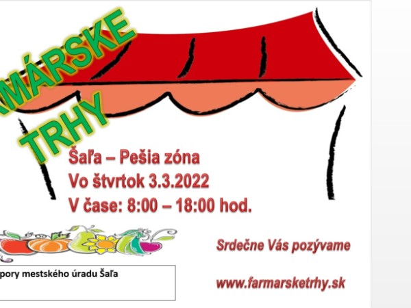 Začínajú sa pravidelné Farmárske trhy